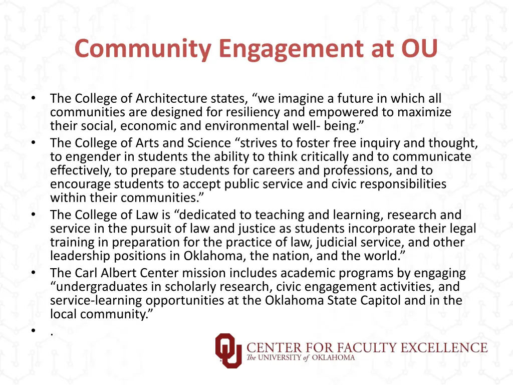 community engagement at ou