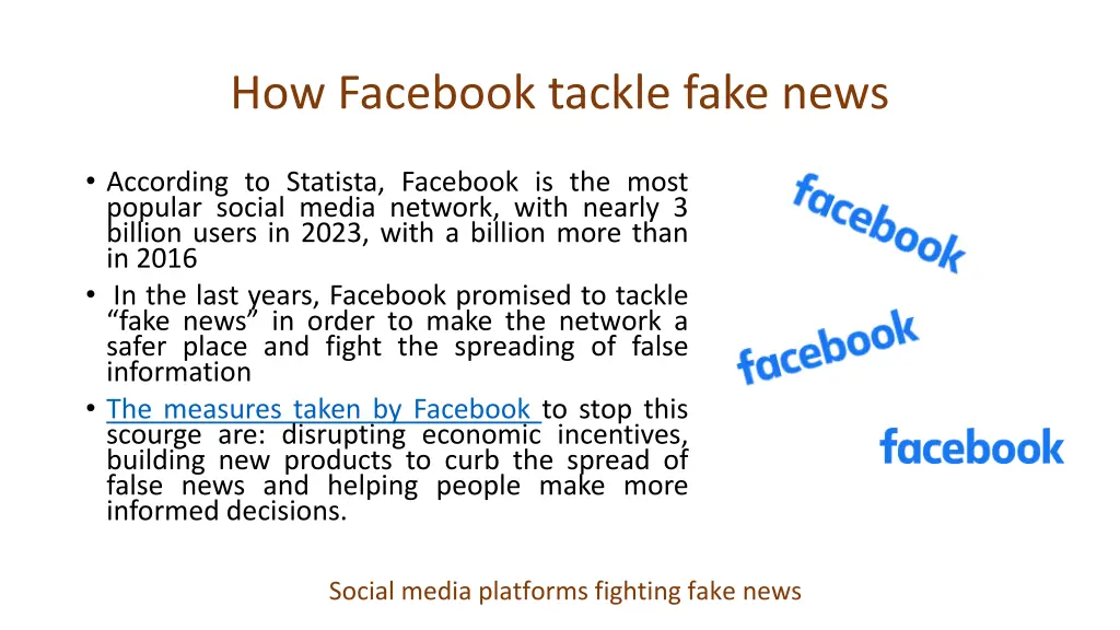 how facebook tackle fake news