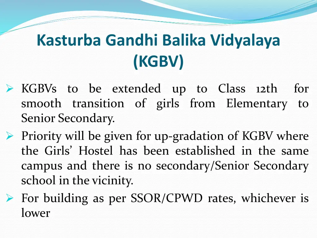 kasturba gandhi balika vidyalaya kgbv