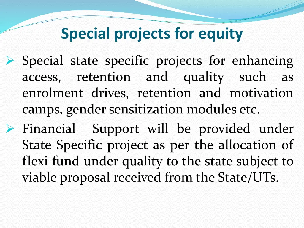 special projects for equity