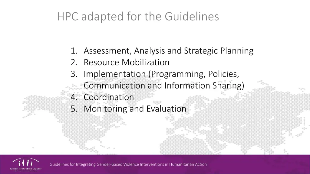hpc adapted for the guidelines