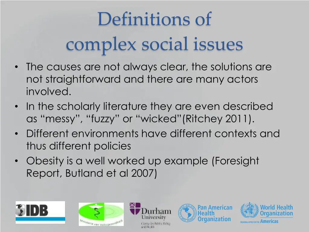 definitions of complex social issues the causes