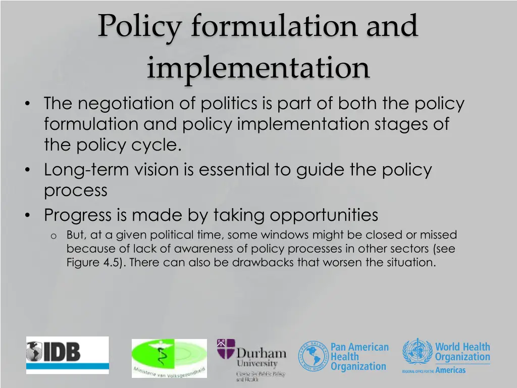 policy formulation and implementation