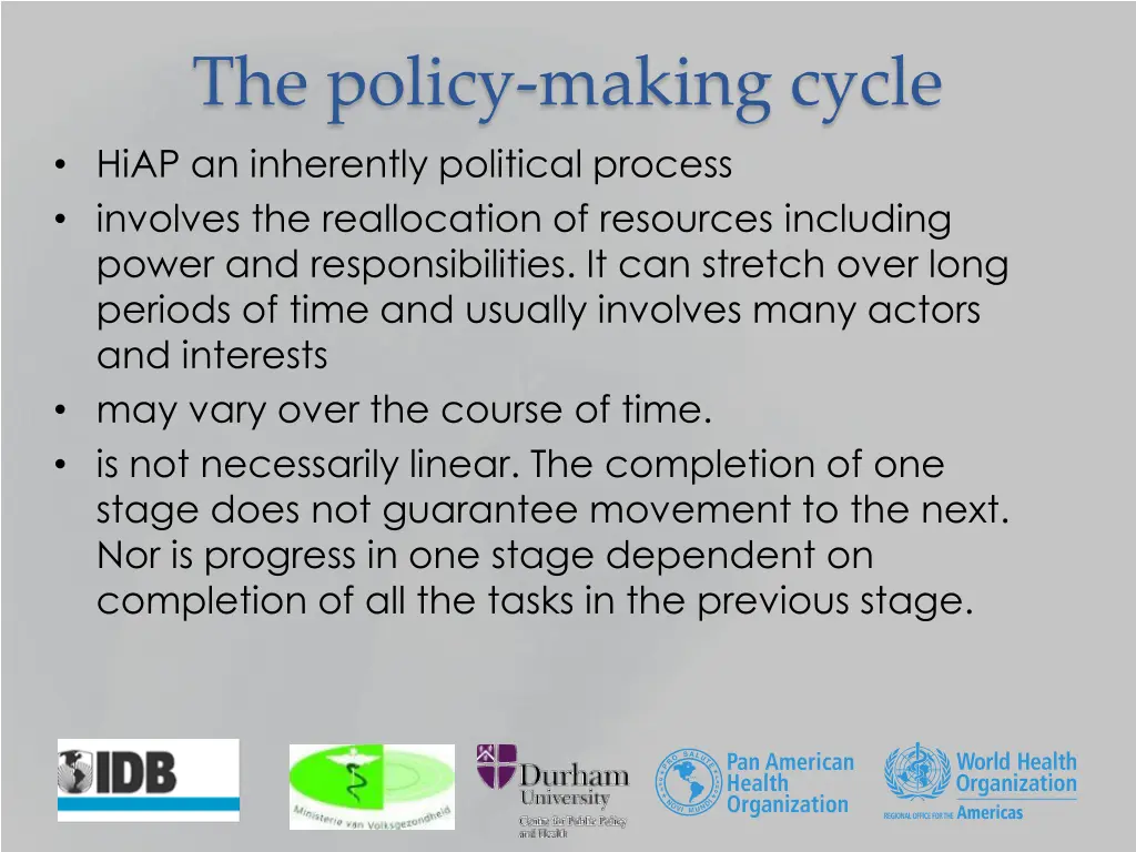 the policy making cycle hiap an inherently
