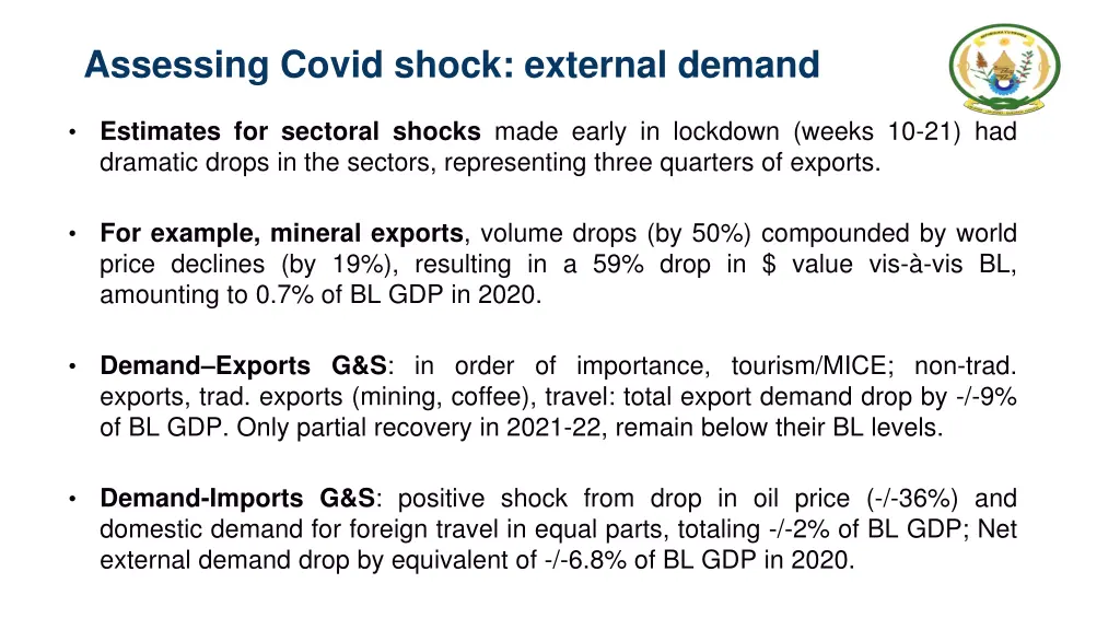 assessing covid shock external demand