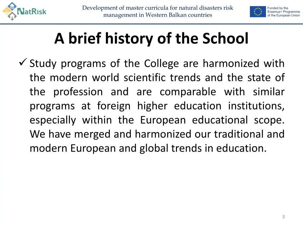 development of master curricula for natural 2
