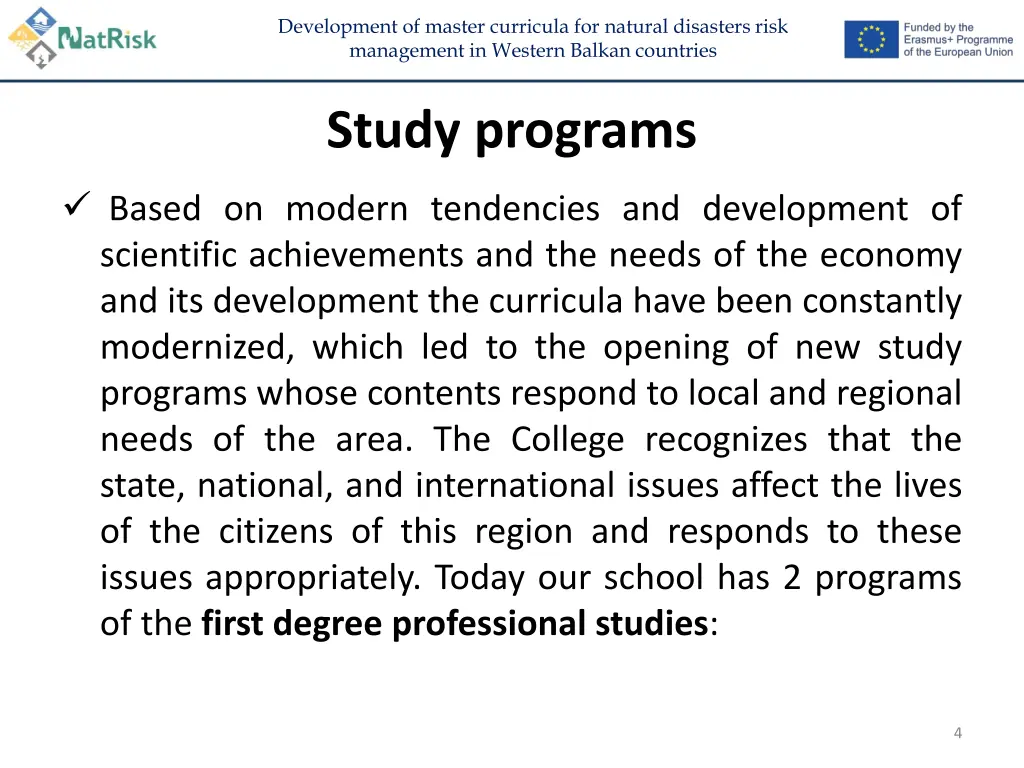 development of master curricula for natural 3