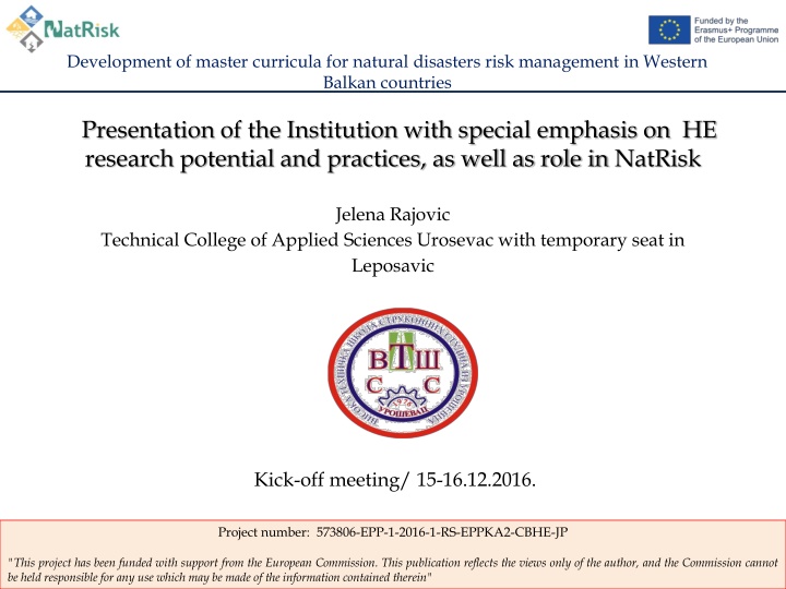 development of master curricula for natural