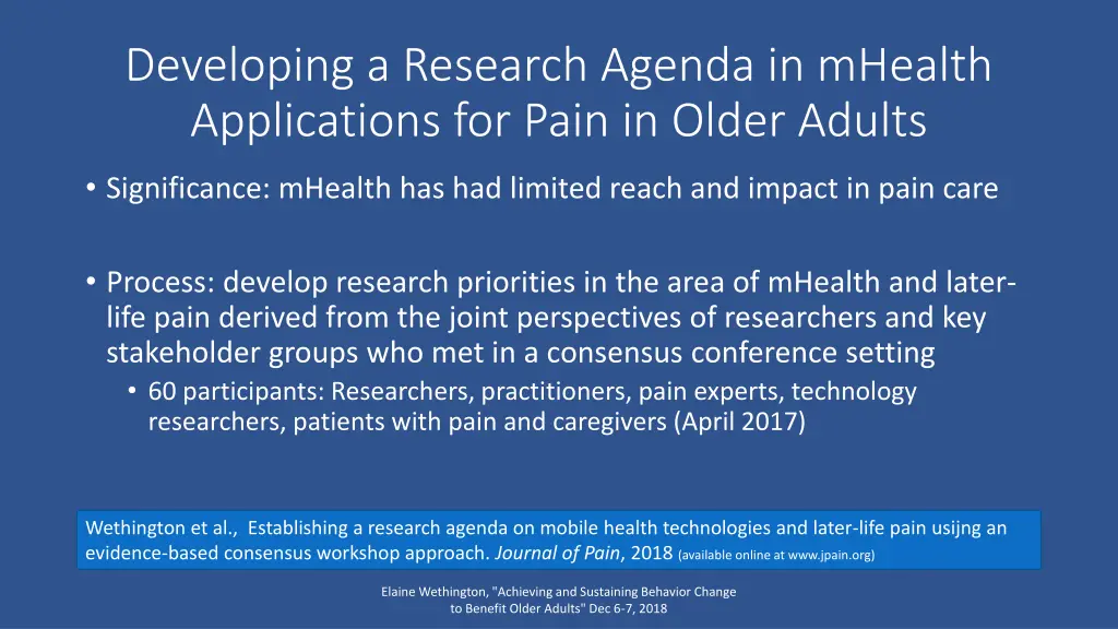 developing a research agenda in mhealth