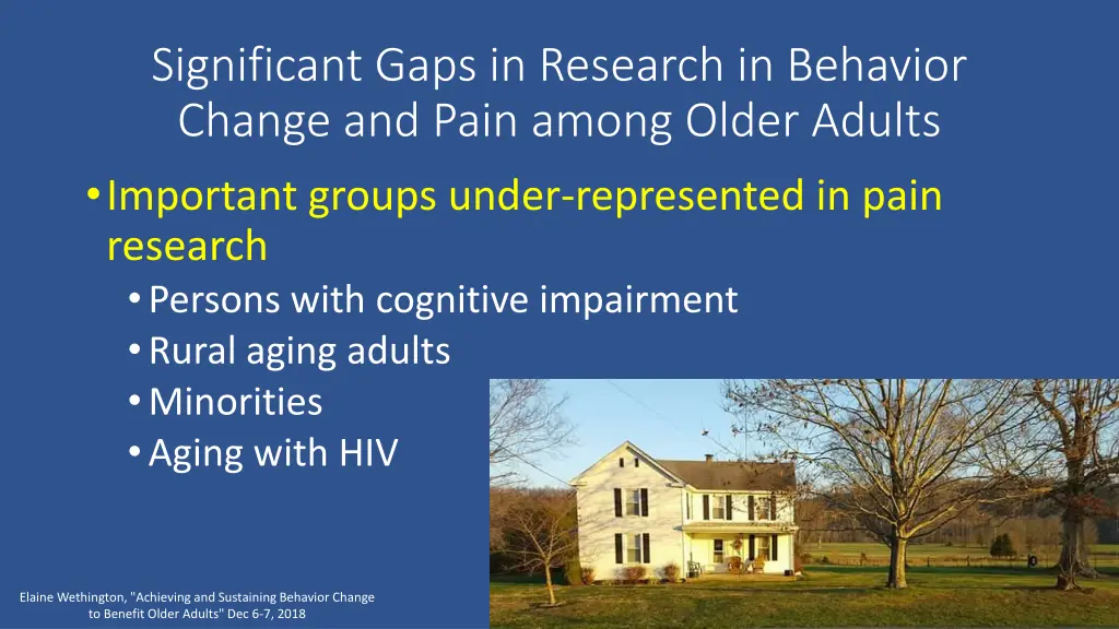 significant gaps in research in behavior change