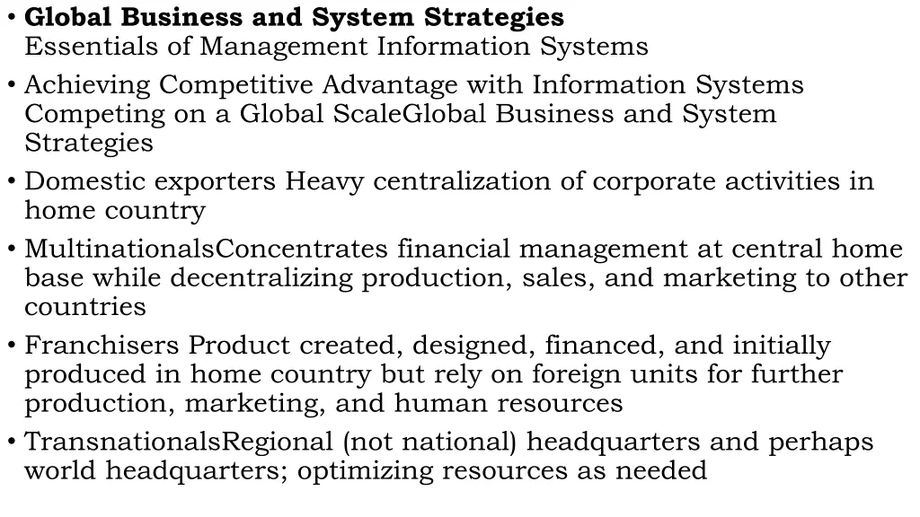 global business and system strategies essentials