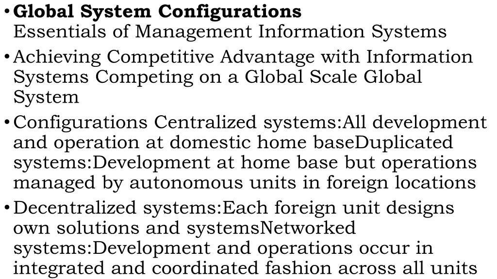 global system configurations essentials