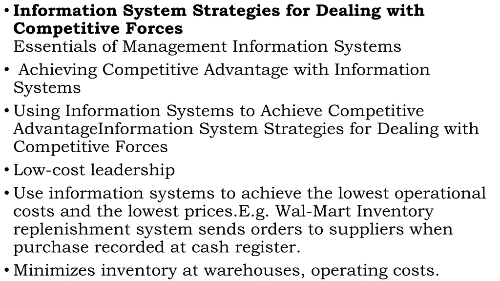 information system strategies for dealing with 1