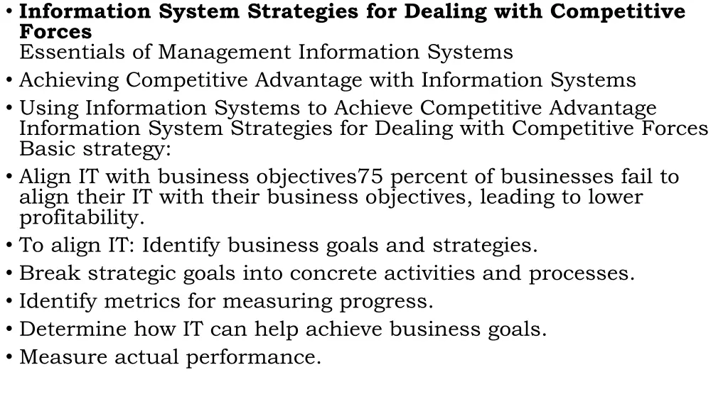 information system strategies for dealing with