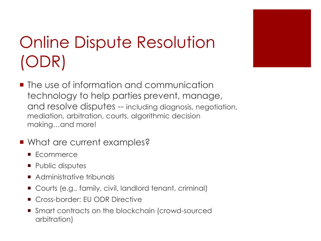 online dispute resolution odr
