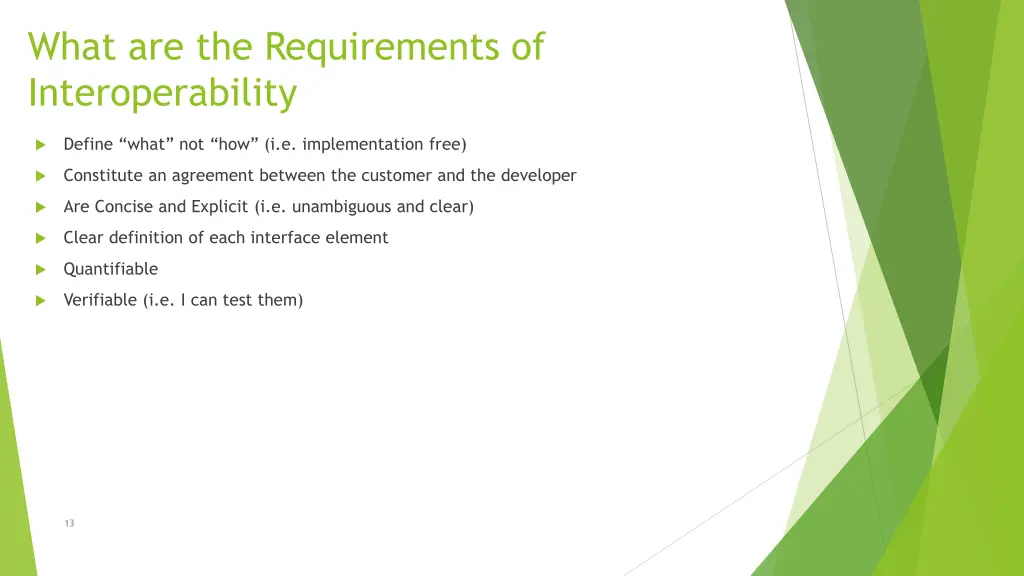 what are the requirements of interoperability