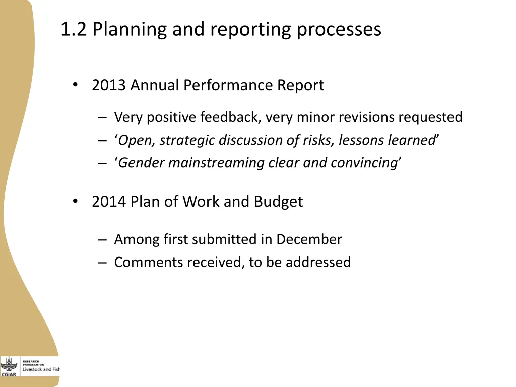 1 2 planning and reporting processes