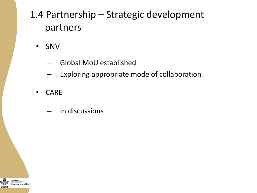 1 4 partnership strategic development partners
