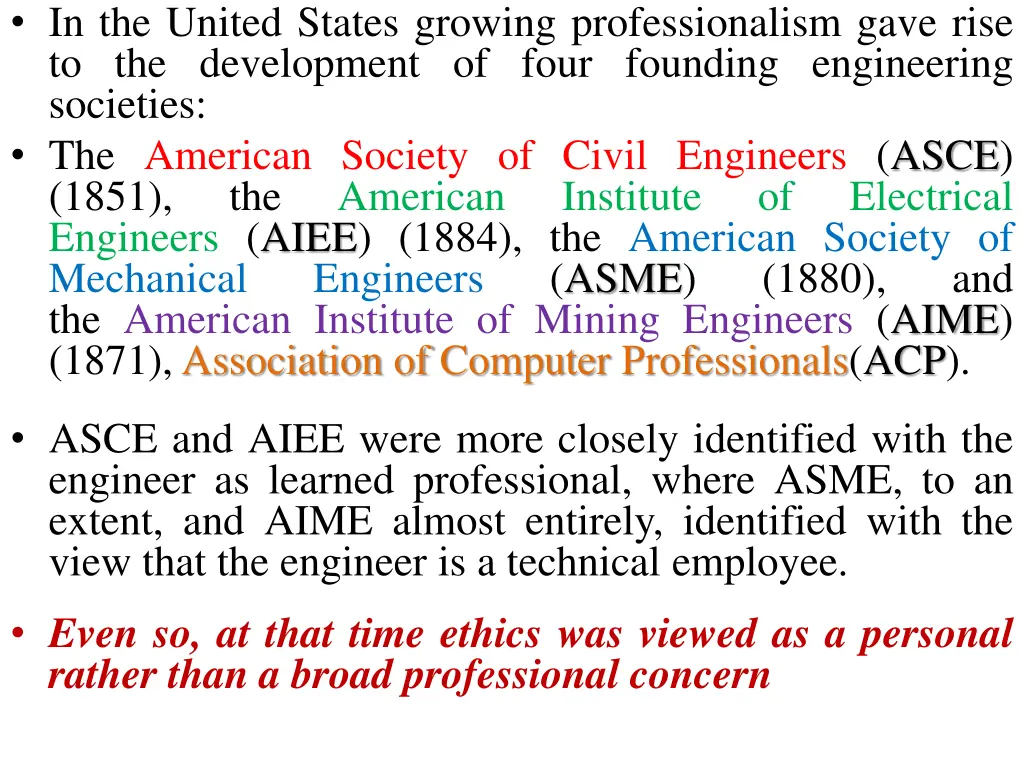 in the united states growing professionalism gave
