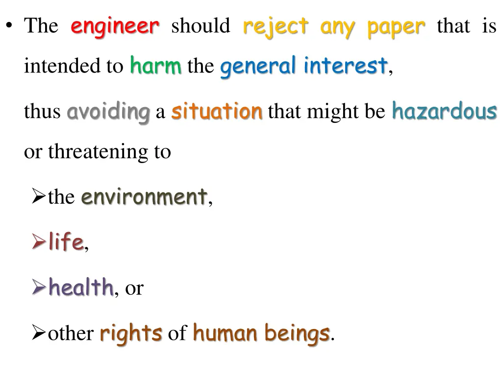the engineer should reject any paper that