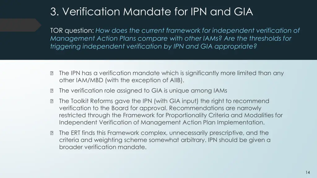 3 verification mandate for ipn and gia