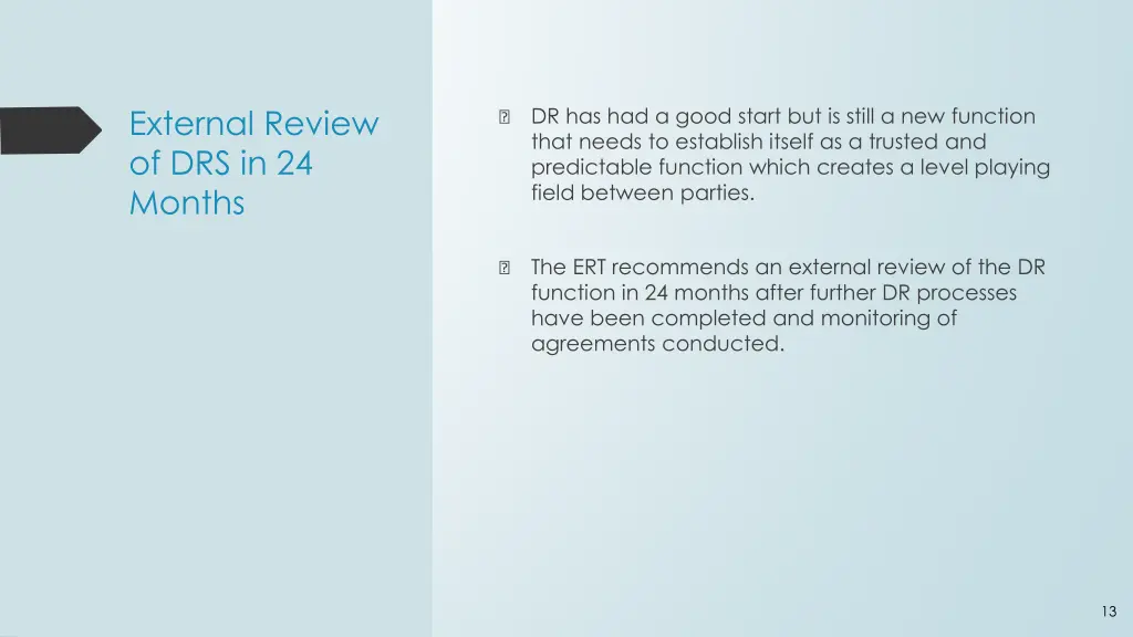 external review of drs in 24 months