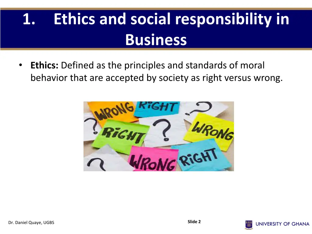 1 ethics and social responsibility in business