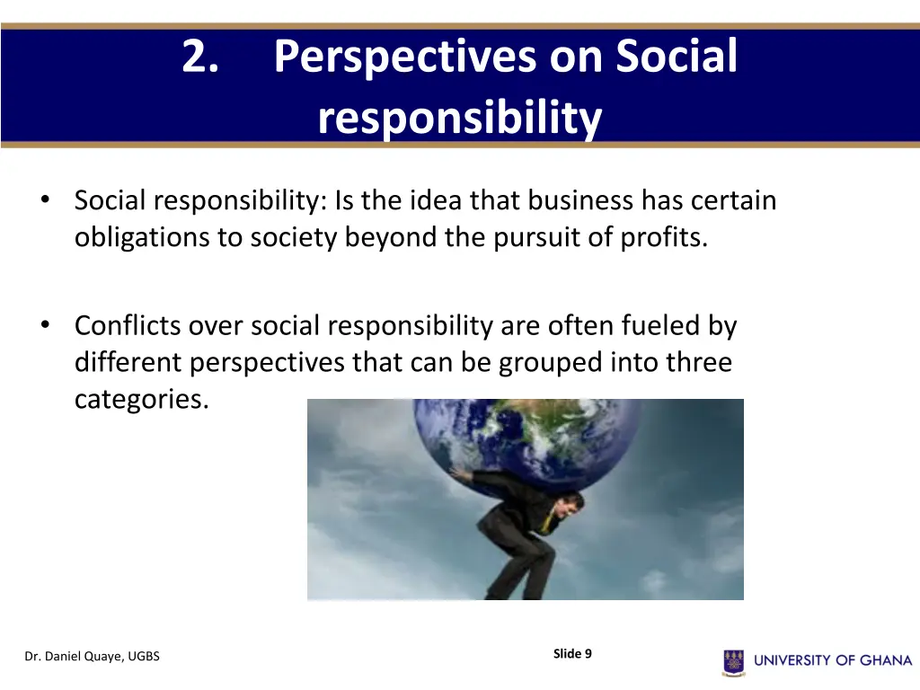 2 perspectives on social responsibility