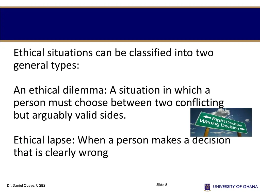 ethical situations can be classified into