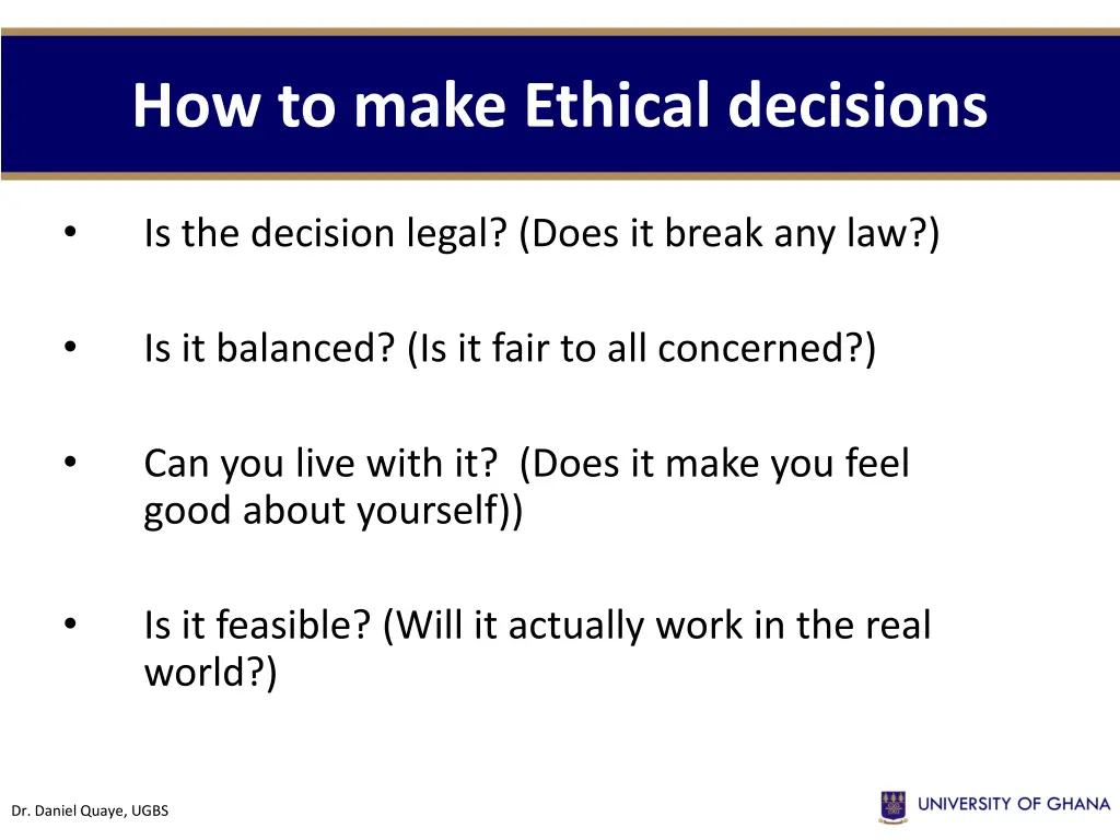 how to make ethical decisions