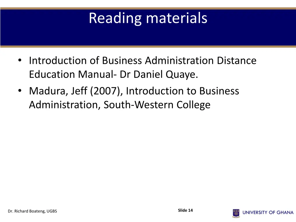 reading materials