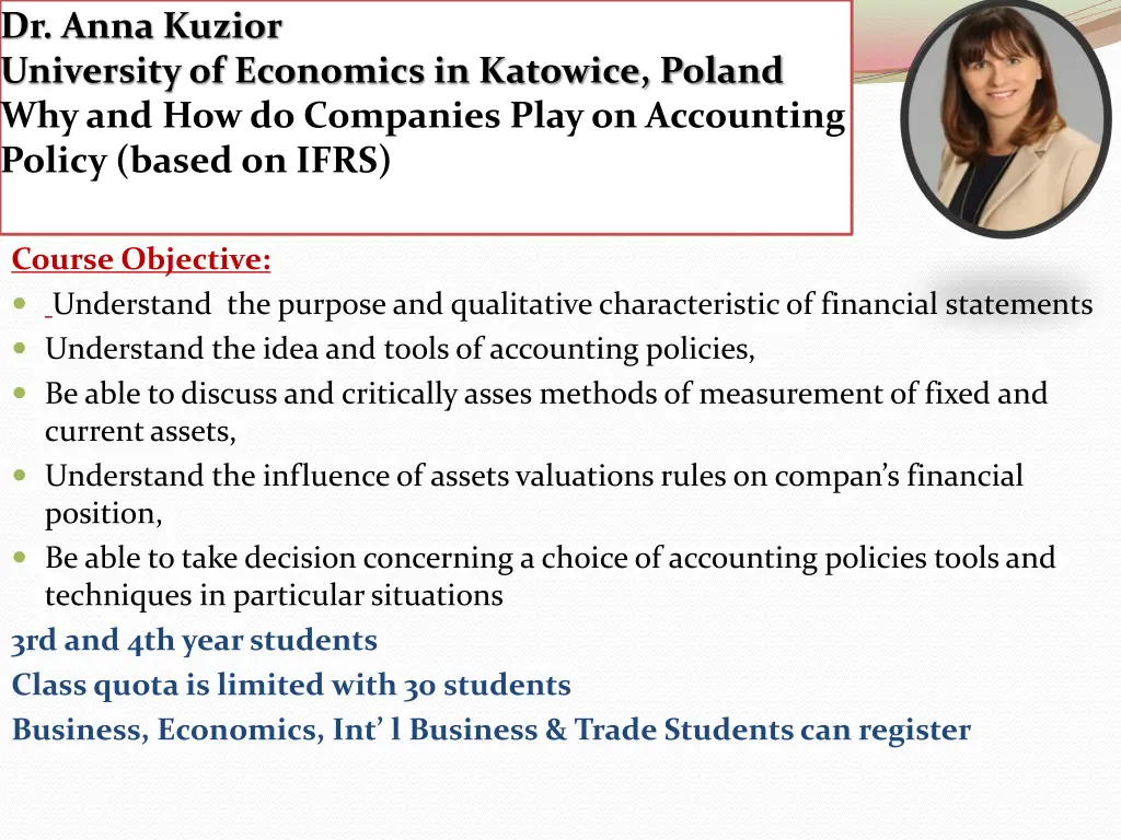 dr anna kuzior university of economics