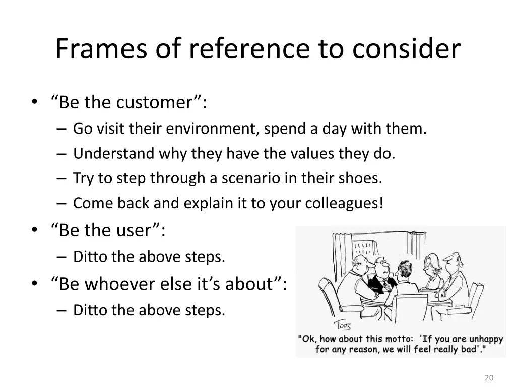 frames of reference to consider