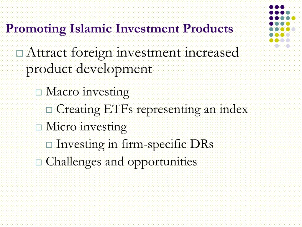 promoting islamic investment products