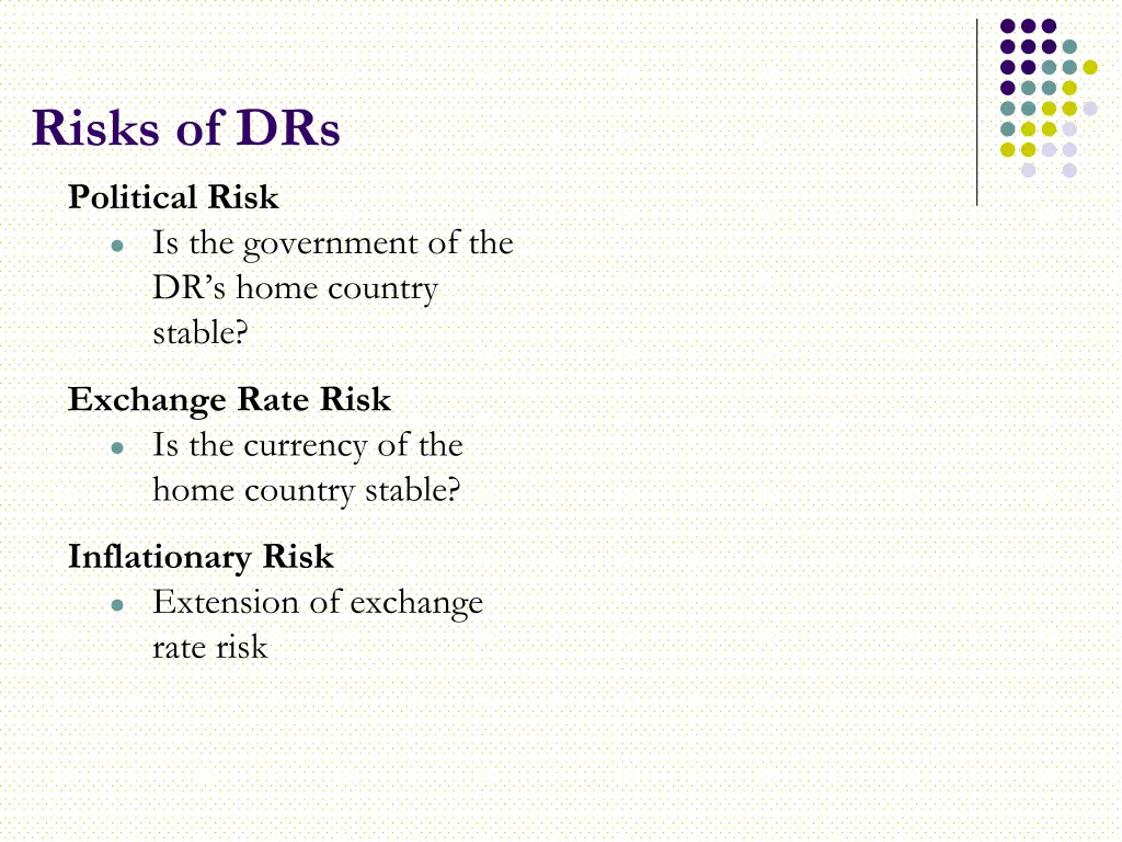 risks of drs political risk is the government