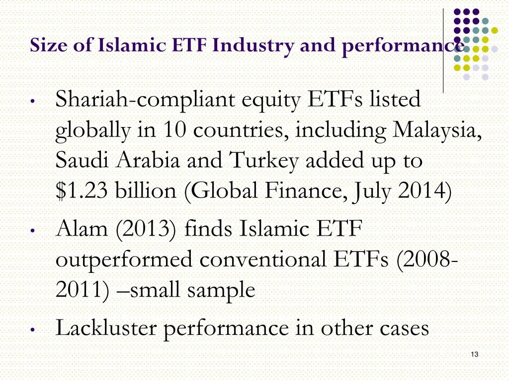 size of islamic etf industry and performance