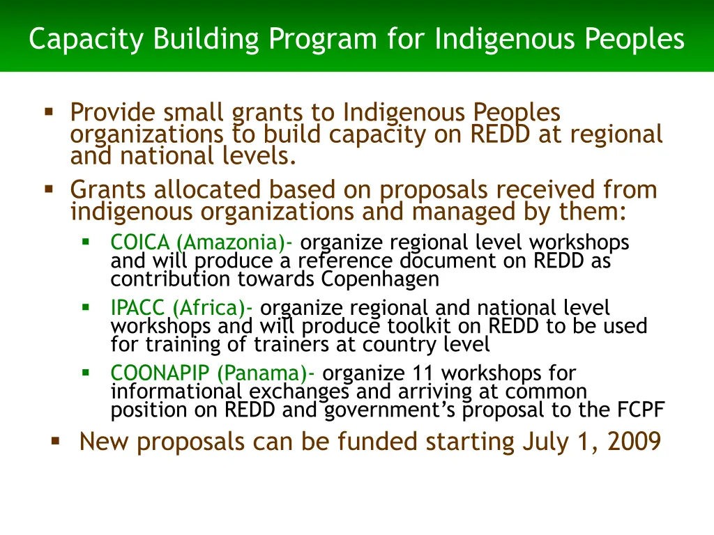 capacity building program for indigenous peoples