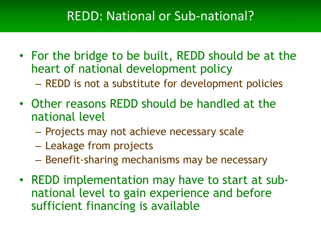 redd national or sub national
