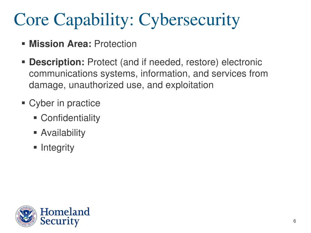 core capability cybersecurity
