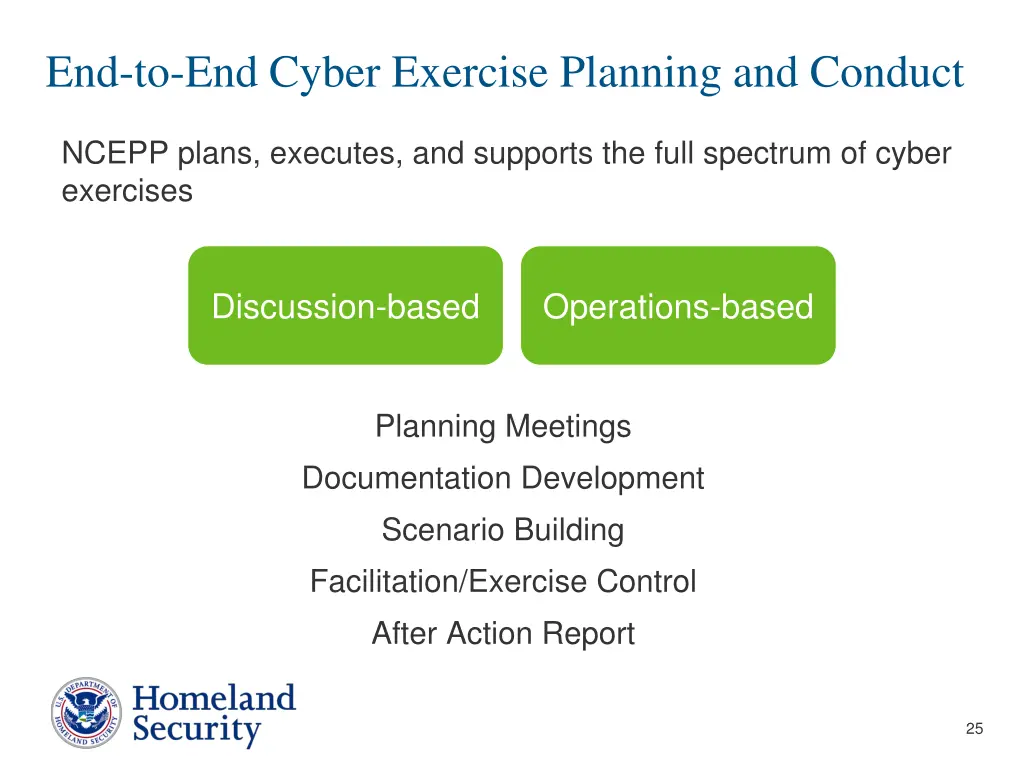 end to end cyber exercise planning and conduct