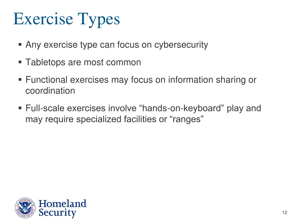 exercise types