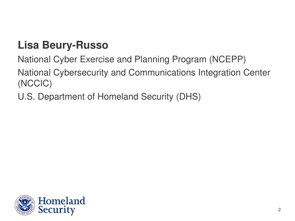 lisa beury russo national cyber exercise