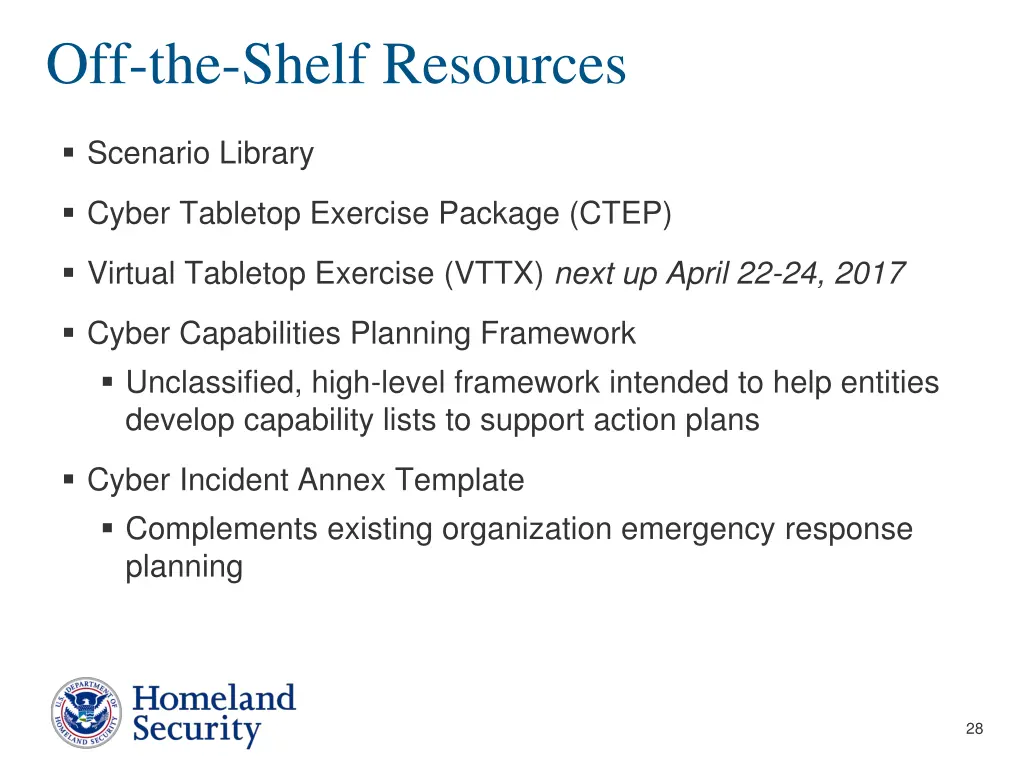 off the shelf resources