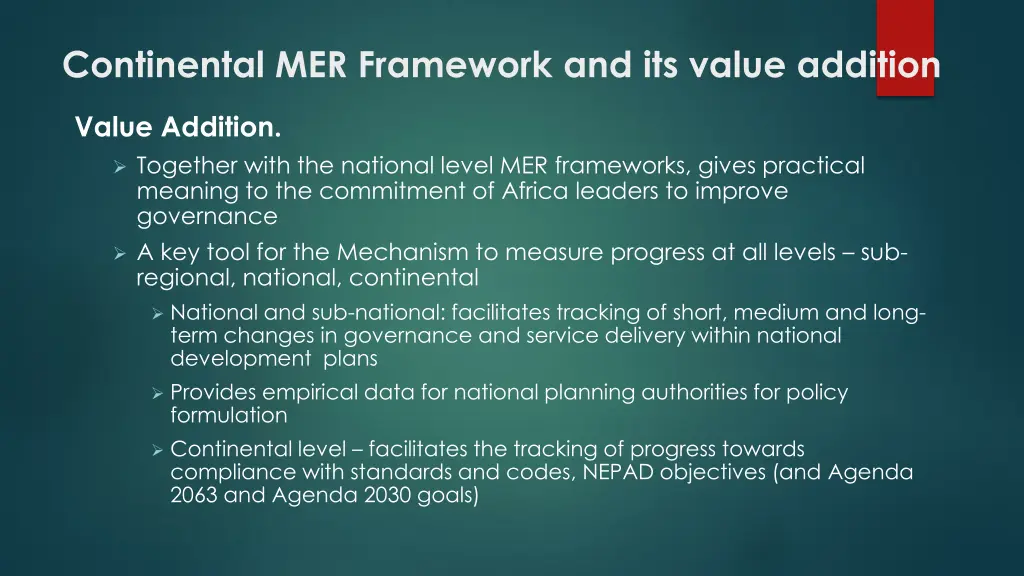 continental mer framework and its value addition 3