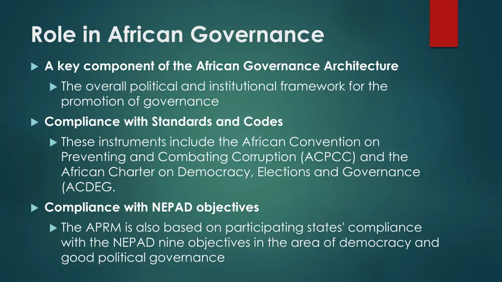 role in african governance