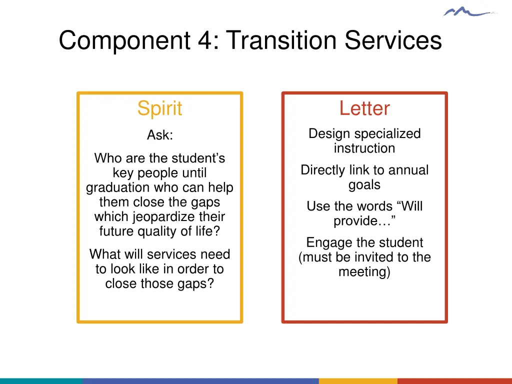component 4 transition services