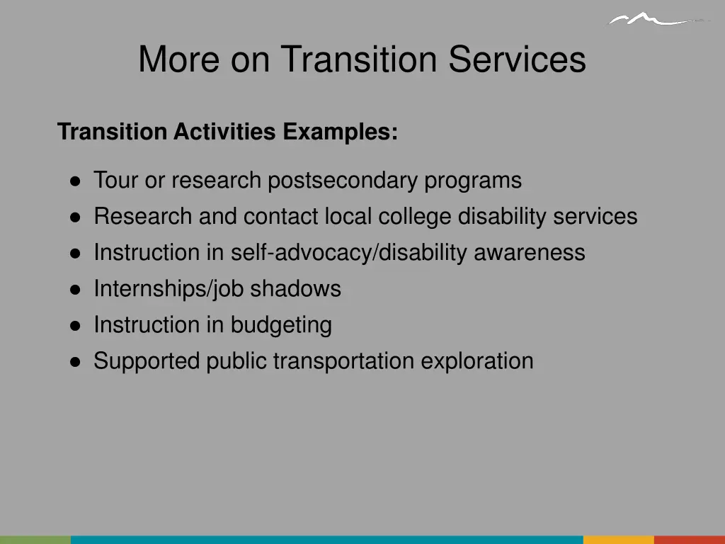 more on transition services