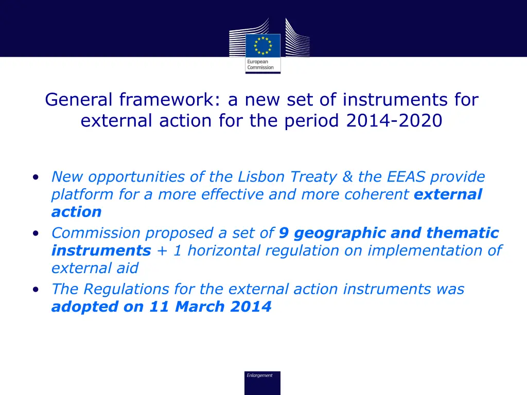 general framework a new set of instruments