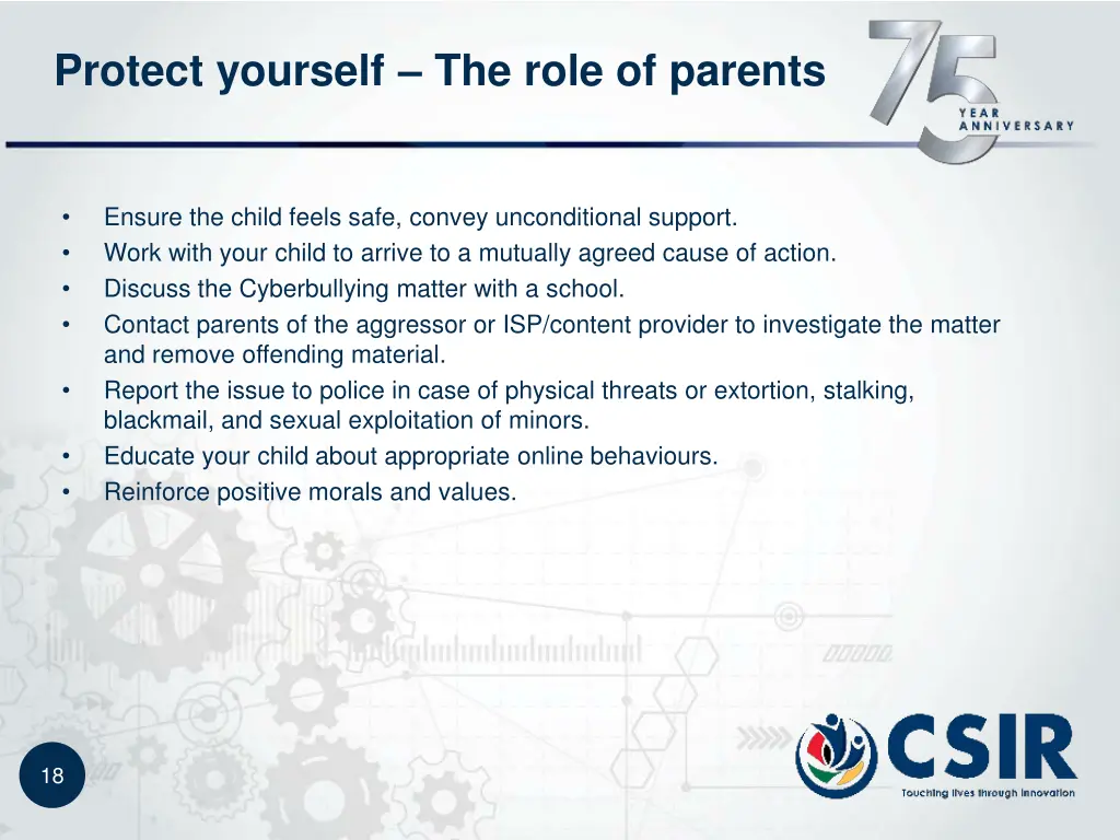 protect yourself the role of parents