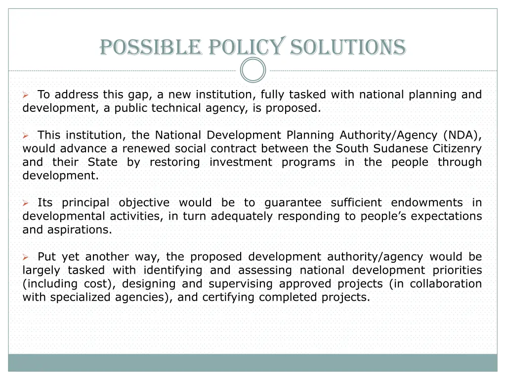 possible policy solutions